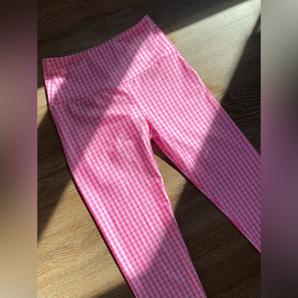 Goldsheep Pink + White Gingham Leggings